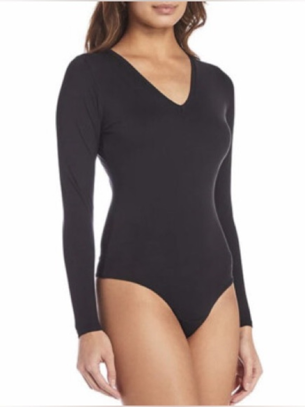 SPANX Suit Yourself Black V-Neck Long Sleeve Bodysuit | S